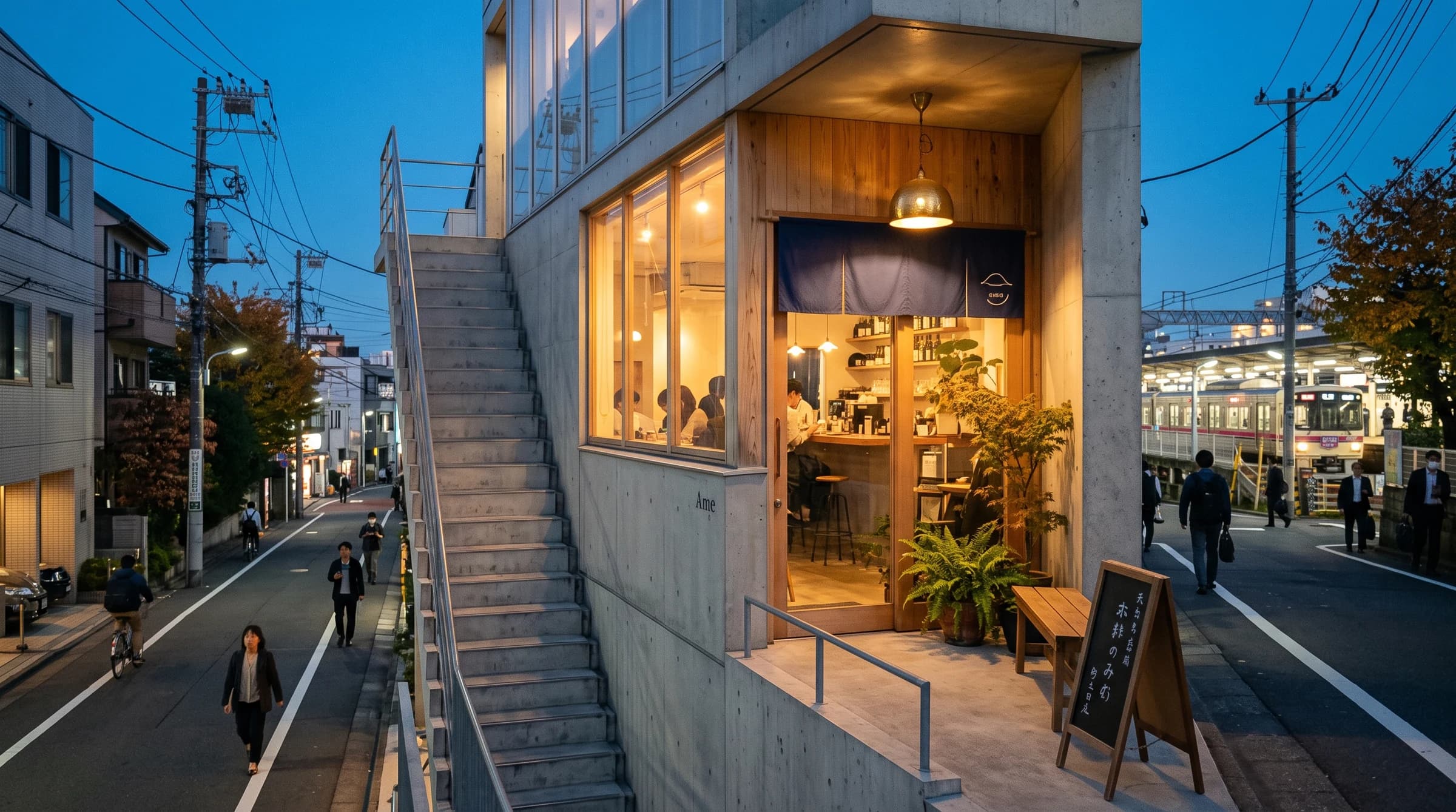 夕暮れの and Cafe 外観