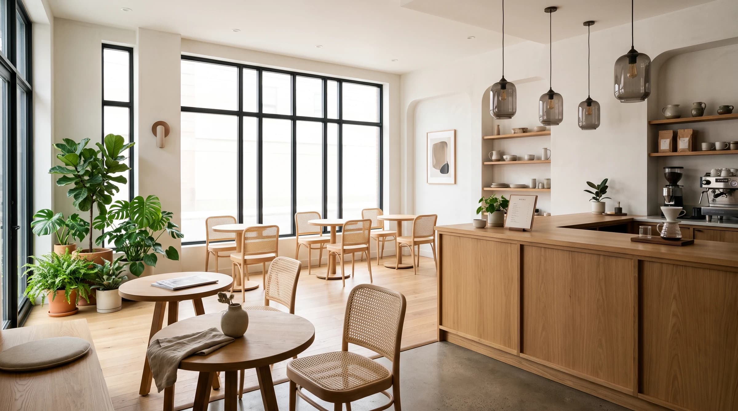 北欧モダンな and Cafe の店内